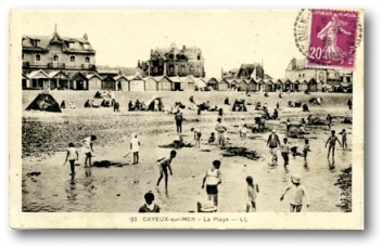 Carte postale de la station balnéaire de Cayeux-sur-Mer dans la Somme oblitérée du 6 août 1936 ©collection Laurent Albaret DR.